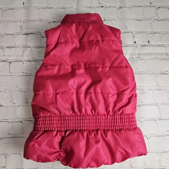 Rockawear Quilted Vest Toddler Girls 4T Hot Pink Zip Up Logo Pockets Puffer VTG - Picture 4 of 10